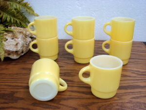 Vintage Anchor Hocking USA Vegetable Harvest Milk Glass Kitchenware Cookware, Moose-R-Us.Com Log Cabin Decor
