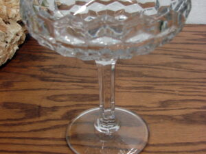 Vintage Cubist Fostoria American Clear Cubist Pedestal Goblet Candy Dish