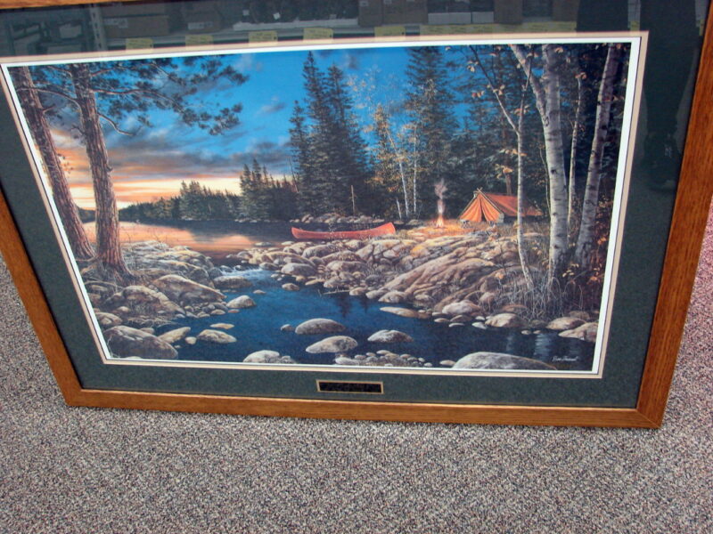 Framed Matted Jim Hansel Headwaters Sofa Size Print Signed Numbered, Moose-R-Us.Com Log Cabin Decor