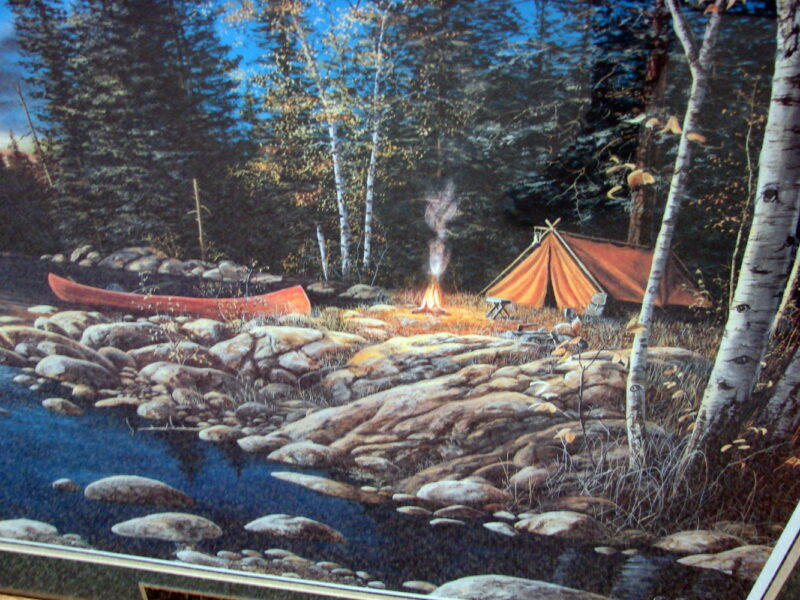 Framed Matted Jim Hansel Headwaters Sofa Size Print Signed Numbered, Moose-R-Us.Com Log Cabin Decor