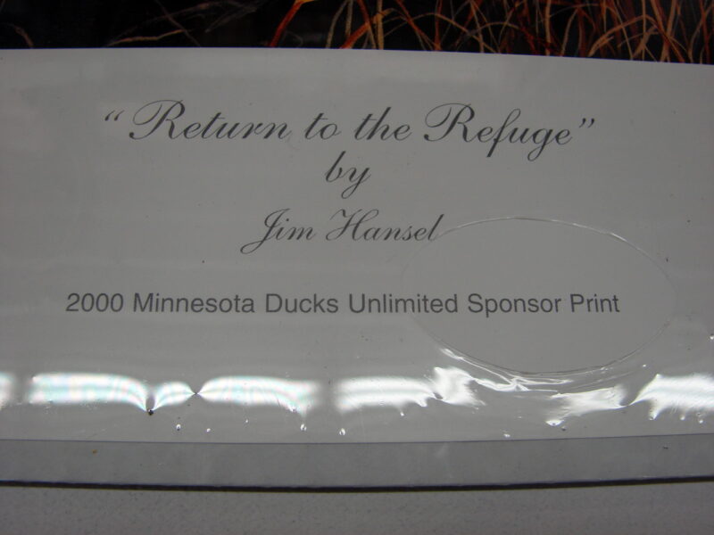 NOS Print Jim Hansel Return to Refuge Wood Duck Ducks Unlimited Sponsor 2000, Moose-R-Us.Com Log Cabin Decor