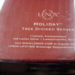 Lenox Holiday Tree Divided Server Holly Gold Trim New in Box - Image 3