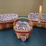 Vintage Longaberger Sweetheart Collection 13+ Pcs Like New Liners Baskets Charms