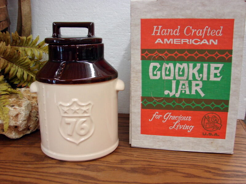 Vintage 1976 Bicentennial McCoy Pottery Cookie Jar Original Box Liberty Bell, Moose-R-Us.Com Antiques Collectibles Log Cabin Decor