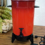 Vintage MIRRO-MATIC 22 Cup Automatic Electric Coffee Percolator Red Fade