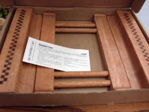 Pampered Chef #2130 Expandable Wood Stoneware Trivet Hot Pad Original Box
