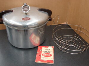 Vintage Presto 7AV 16 Qt Pressure Cooker Canner Complete w/ Book Rack Regulator