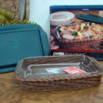 Pyrex Bake & Serve By Corning 3 Piece Set Casserole Dish Basket & Lid New in Box
