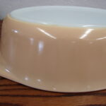 Vintage PYREX Floral Bubble Pale Yellow Beige Bottom Only 045 Oval Casserole