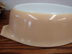 Vintage PYREX Floral Bubble Pale Yellow Beige Bottom Only 045 Oval Casserole