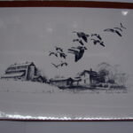 NOS Print Terry Redlin Migrating Honkers Sketch Black/White