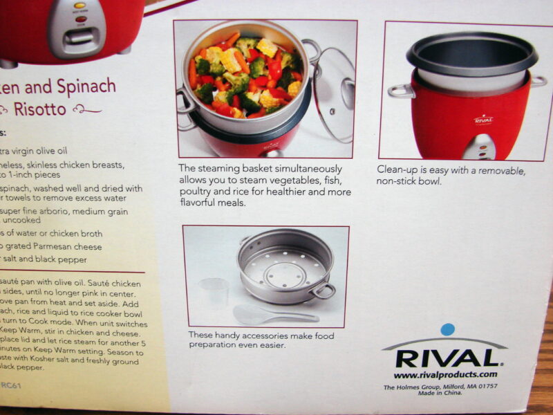 Brand New Electric Rival 6 Cup Rice Cooker in Box Healthy Cooking, Moose-R-Us.Com Antiques Collectibles Log Cabin Decor