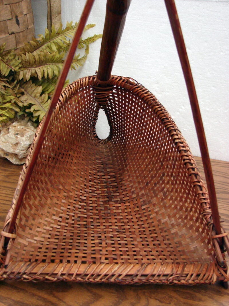 Vintage Philippines Bamboo Woven Fishing Seine Net Basket Hand Held, Moose-R-Us.Com Antiques Collectibles Log Cabin Decor