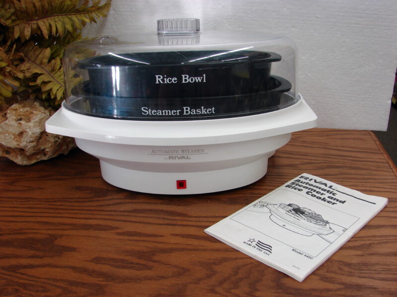 Rival Automatic Steamer Rice Cooker Black Electric Steam Basket Rice Bowl Manual, Moose-R-Us.Com Log Cabin Decor