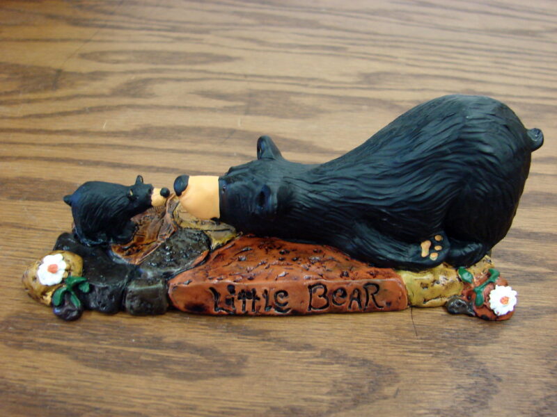 Retired Big Sky Carvers Bearfoots Bears Jeff Fleming Lean On Me Little Bear, Moose-R-Us.Com Log Cabin Decor