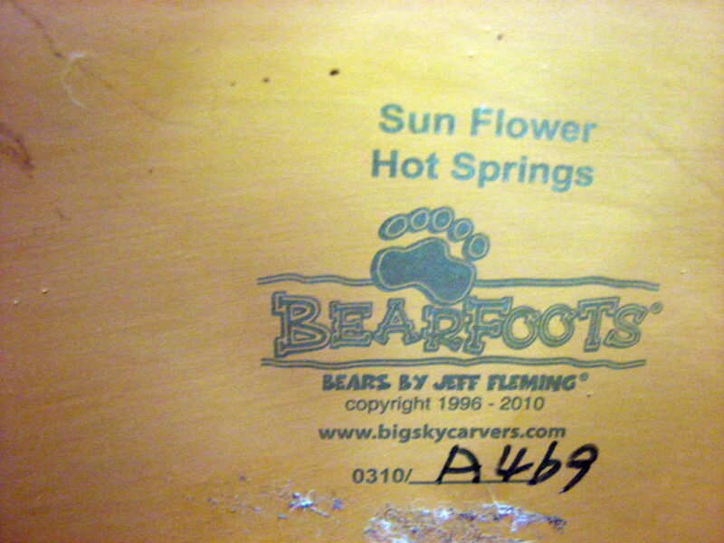 Retired Big Sky Carvers Bearfoots Bears Jeff Fleming Sun Flower Hot Springs, Moose-R-Us.Com Log Cabin Decor