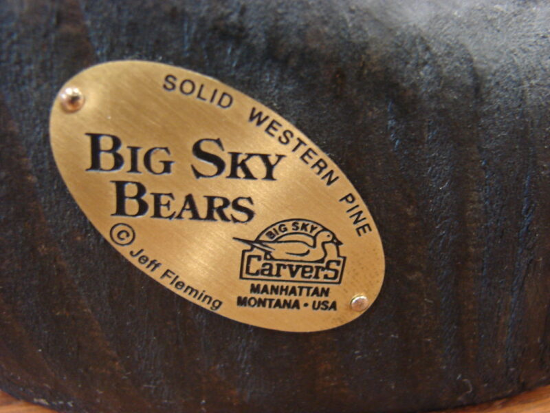 Big Sky Carvers Jeff Fleming Bearfoots Bear Pine Wood Carved Jeffrey, Moose-R-Us.Com Log Cabin Decor