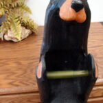 Big Sky Carvers Jeff Fleming Bearfoots Pine Wood Carved Bear Toilet Paper Holder