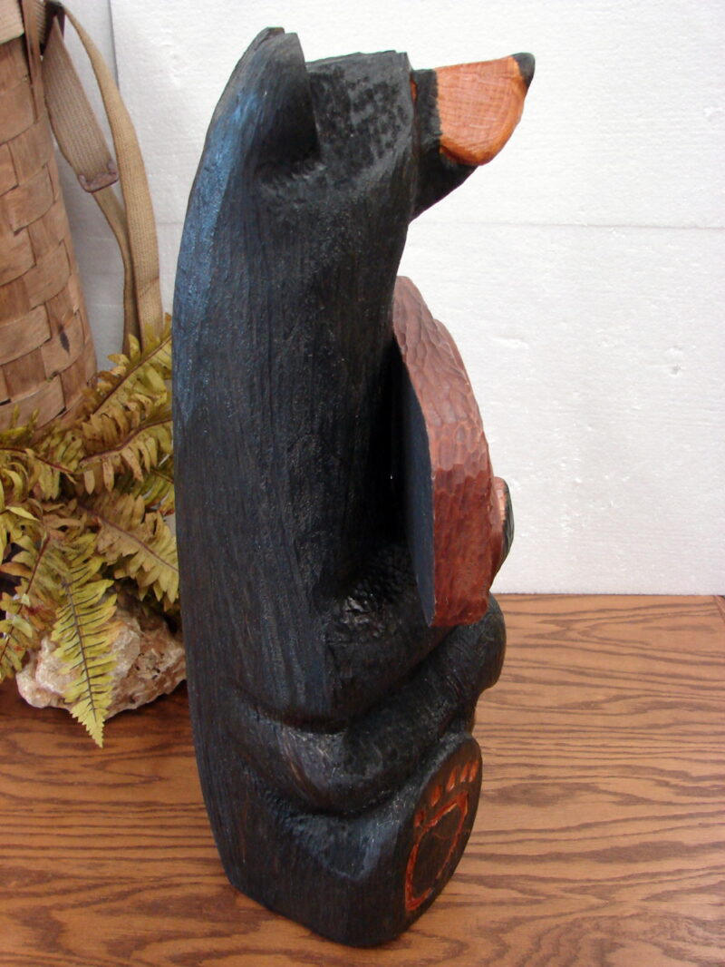 Big Sky Carvers Jeff Fleming Bearfoots Pine Wood Carved Welcome Sign Bear, Moose-R-Us.Com Log Cabin Decor