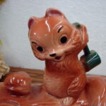 Vintage Brush McCoy Pottery Cookie Jar Squirrel on Log with Nut - Image 2