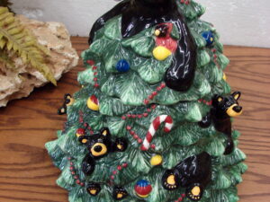 Retired Big Sky Carvers Jeff Fleming Bearfoots Bear Christmas Tree Cookie Jar