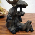 Retired Big Sky Carvers Mountain Mooses Phyllis Driscoll Moose Pair Lean Back