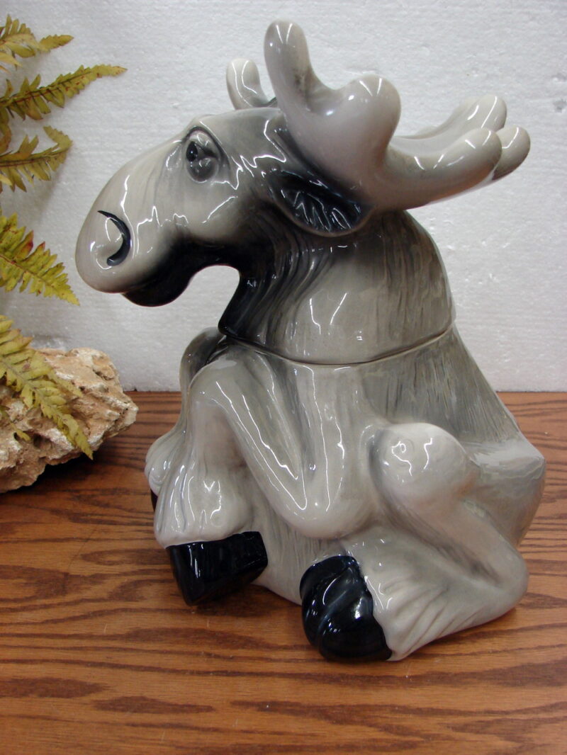 Big Sky Carvers Jeff Fleming Bearfoots Moose Cookie Jar as is, Moose-R-Us.Com Log Cabin Decor
