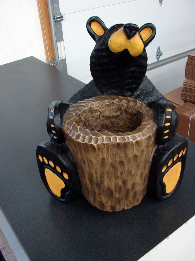 Big Sky Carvers Jeff Fleming Bearfoots Bear Polly Planter Grand 33 Pounds, Moose-R-Us.Com Log Cabin Decor