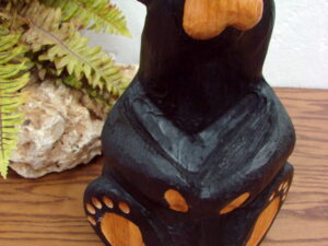 Big Sky Carvers Jeff Fleming Bearfoots Bear Wood Carved Bear w/ Bowl