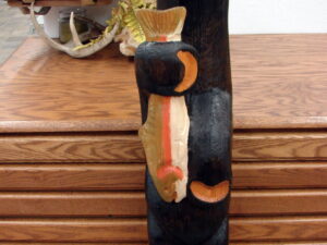 Big Sky Carvers Jeff Fleming Bearfoots Bear Wood Carved Bear Standing w/ Trout Fish