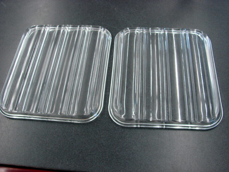 Set/2 Matching Vintage Glass Refrigerator Tray Parts Ribbed 8 x 9&#8243;, Moose-R-Us.Com Log Cabin Decor
