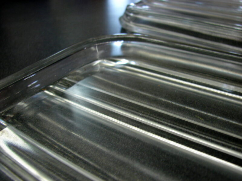 Set/2 Matching Vintage Glass Refrigerator Tray Parts Ribbed 8 x 9&#8243;, Moose-R-Us.Com Log Cabin Decor