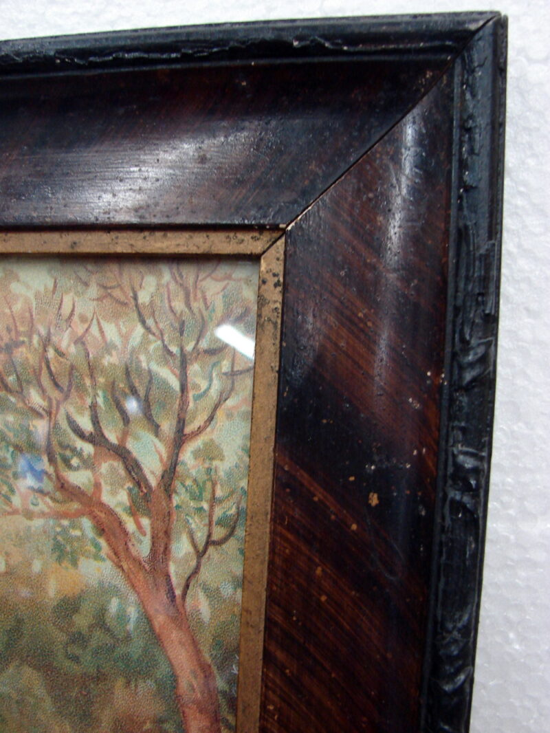 Vintage Frame New Print of Victorian Children with Goat Cart, Moose-R-Us.Com Log Cabin Decor