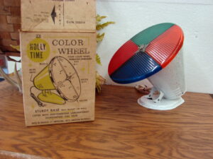 Vintage Rotating Motorized Color Wheel Holly Time w/ Original Box