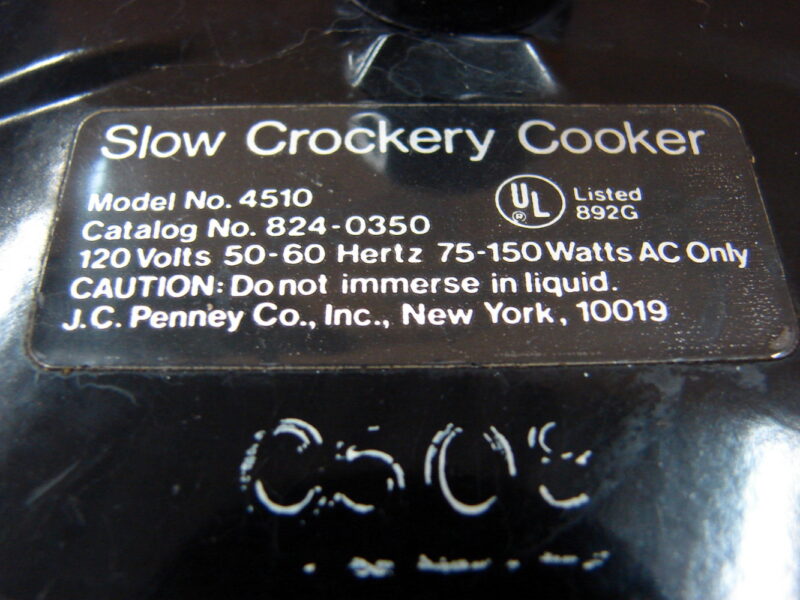 Vintage JC Penney Slow Crockery Cooker Crock Pot #4510 Tested Working, Moose-R-Us.Com Log Cabin Decor