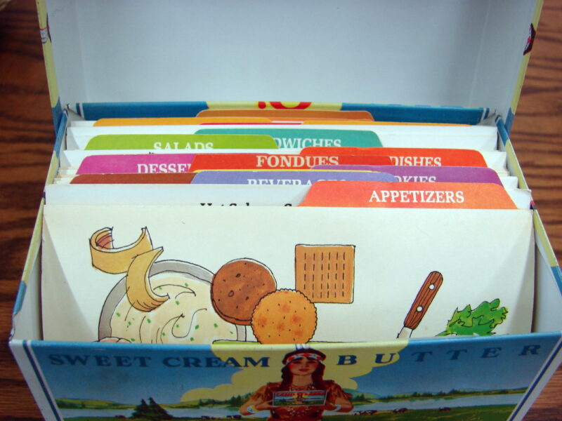 Vintage Land O Lakes Sweet Cream Butter Metal Recipe Box Full Recipes, Moose-R-Us.Com Log Cabin Decor