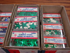 4,750 Vintage Gummed Foil Stars Old School Homework Red Green Silver Blue Original Boxes