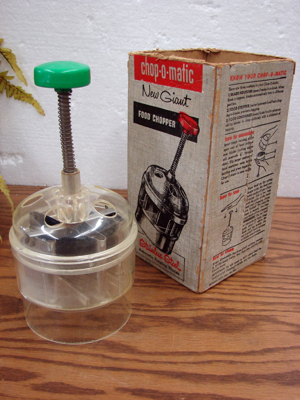 Vintage Popeil Chop-o-Matic New Giant Food Chopper No. 30 Original Box