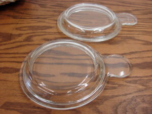 Set of 2 Pyrex Corning Ware Grab It Clear Glass Replacement P-150-C Lids Only