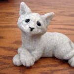 Retired Second Nature Design Quarry Critters Cadbury Relaxing Cat 2001