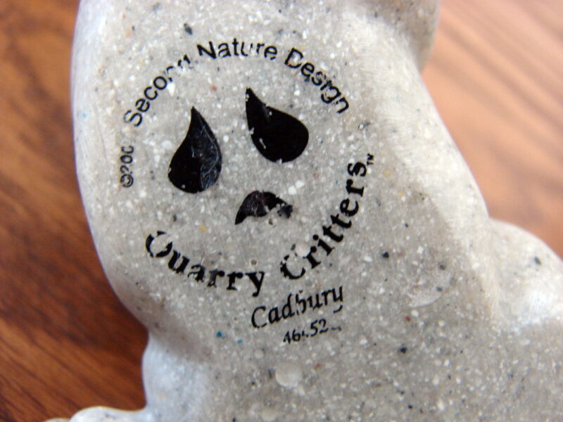 Retired Second Nature Design Quarry Critters Cadbury Relaxing Cat 2001, Moose-R-Us.Com Log Cabin Decor