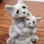 Retired Second Nature Design Quarry Critters Celine & Cleo Cat Kitten 2001
