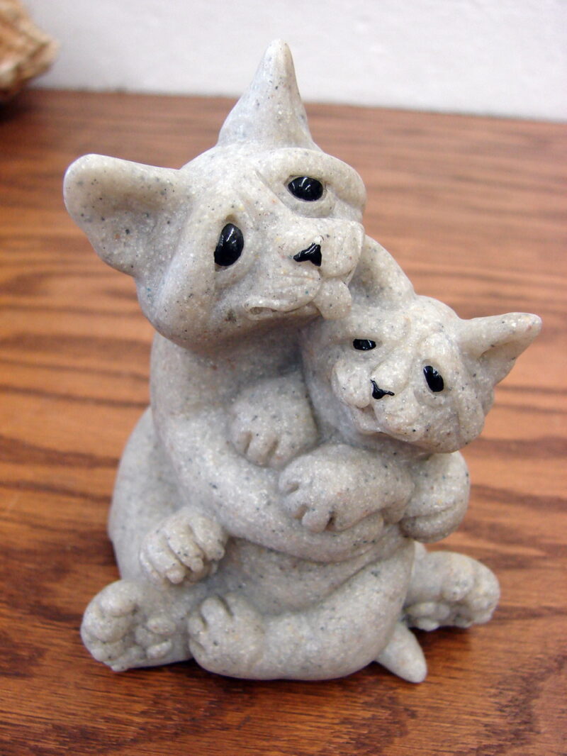 Retired Second Nature Design Quarry Critters Celine &#038; Cleo Cat Kitten 2001, Moose-R-Us.Com Log Cabin Decor