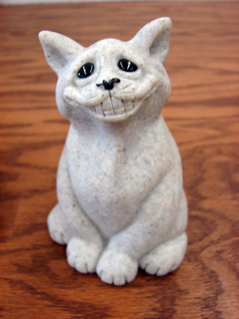 Retired Second Nature Design Quarry Critters Chico Grinning Cat 2000, Moose-R-Us.Com Log Cabin Decor