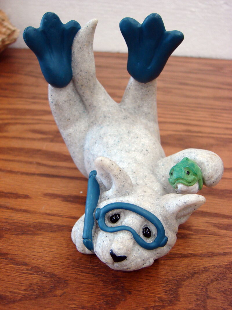 Retired Second Nature Design Quarry Critters Cousin Catcher Snorkeling Cat 2004