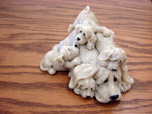 Retired Second Nature Design Quarry Critters Puppy Dog Peaches Puppies 2001