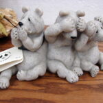 Retired Second Nature Design Quarry Critters Uh Oh See Speak Hear no Evil Bears