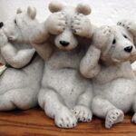 Retired Second Nature Design Quarry Critters Uh Oh See Speak Hear no Evil Bears - Image 2