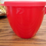 Vintage Tupperware Chip & Dip Oval Dip Bowl w/ Lid #4626 Red - Image 2