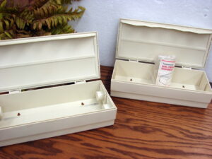 Set/2 Vintage Tupperware Wax Paper Foil Dispenser One Brand New #1572